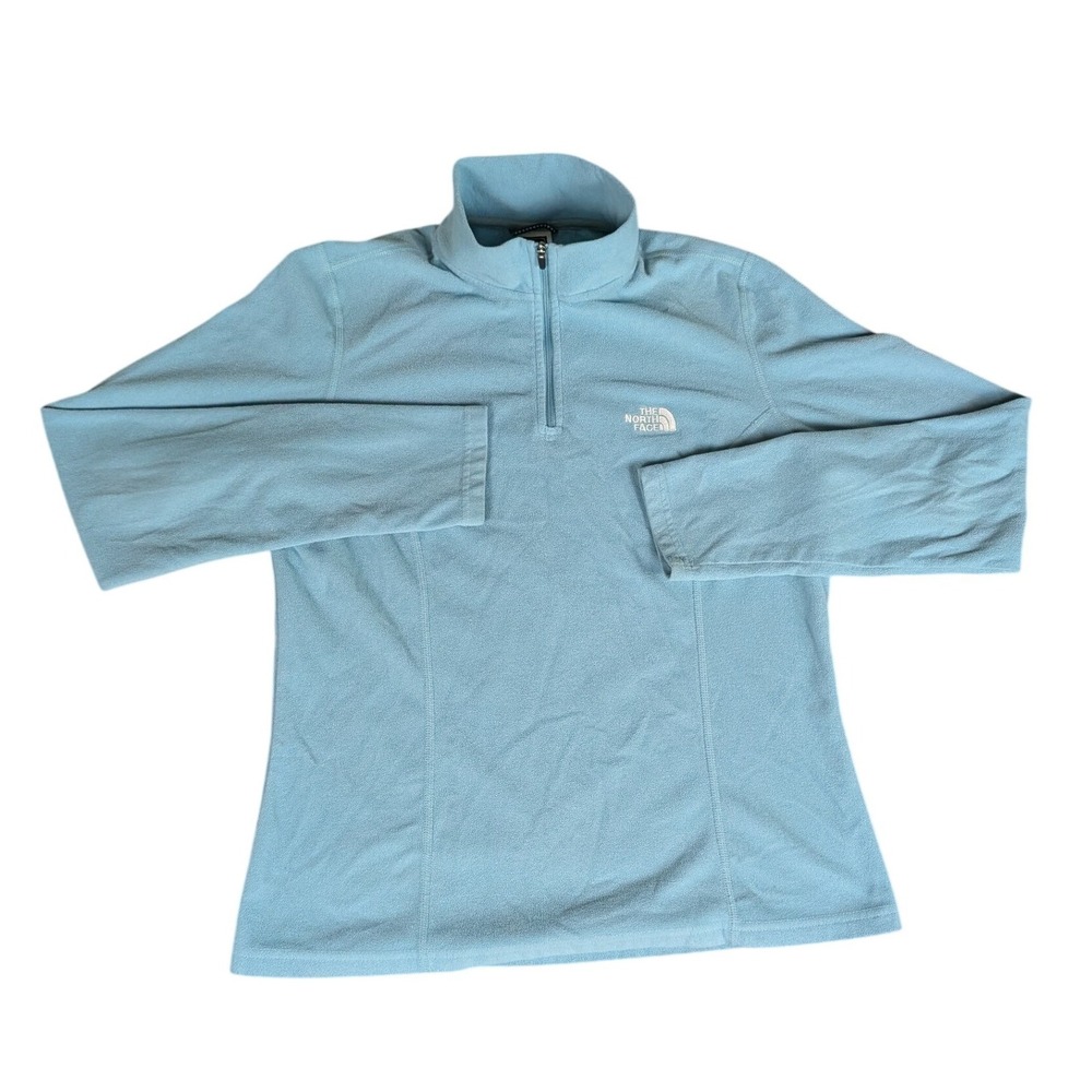 The North Face Fleece Pullover Womens Medium Blue 1/4 Zip TKA 100 Excellent